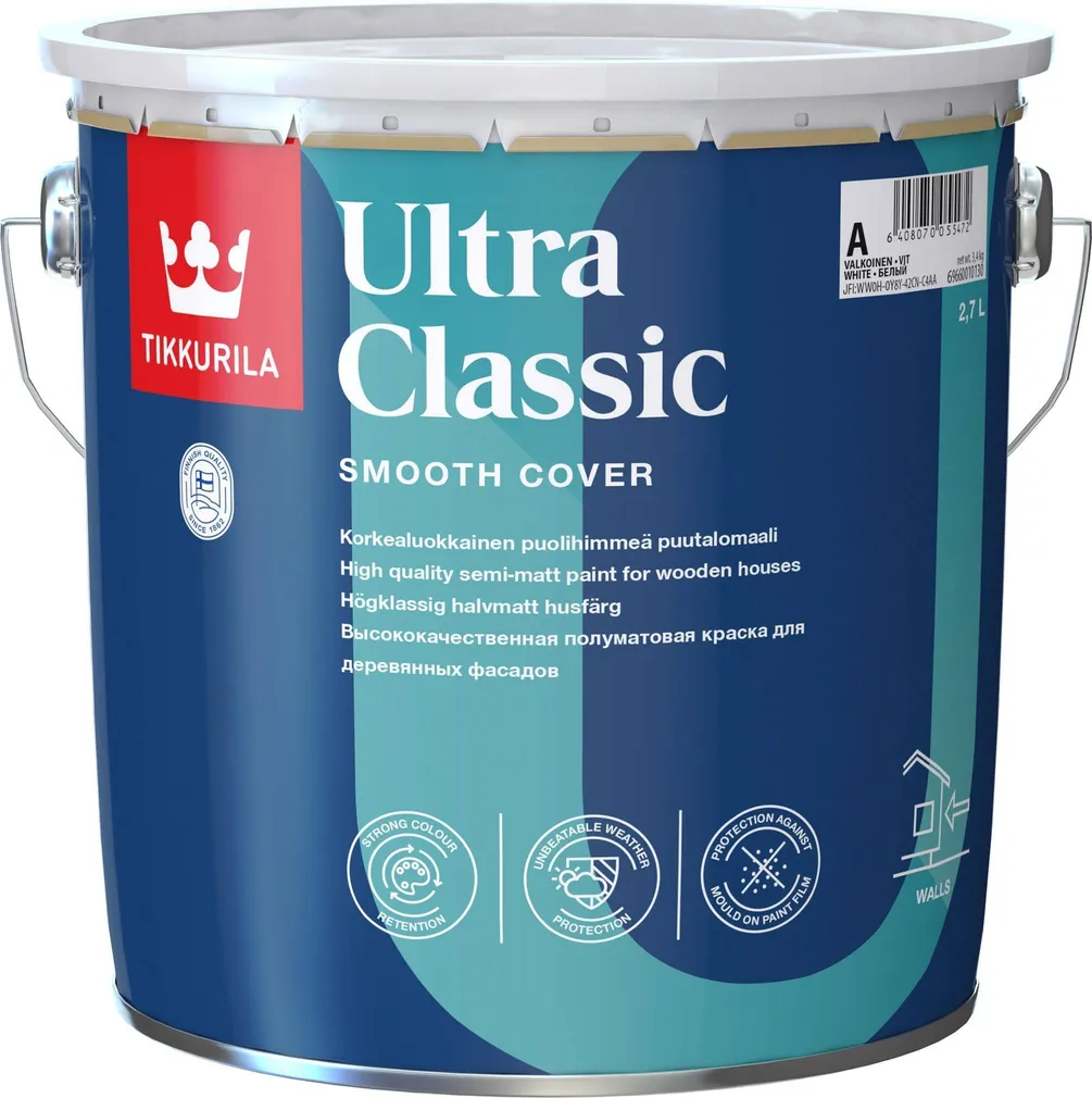 PUITFASSAADIVÄRV TIKKURILA ULTRA CLASSIC 2,7L VALGE POOLMATT
