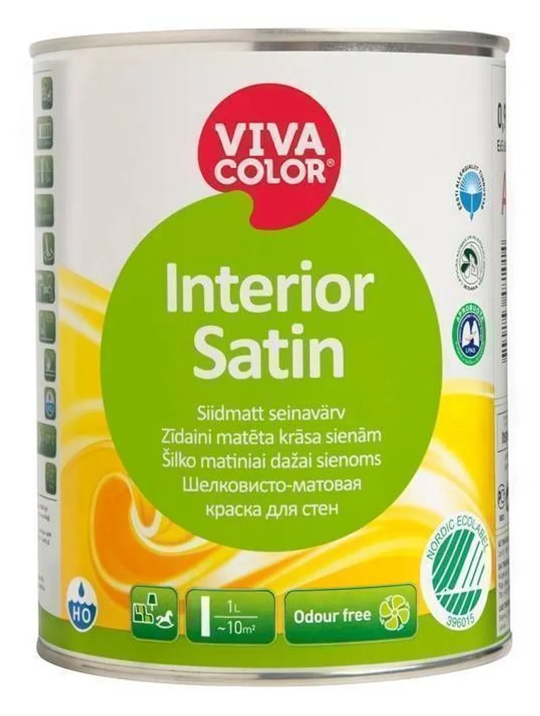 SEINAVÄRV VIVACOLOR INTERIOR SATIN 0,9L VALGE SIIDMATT