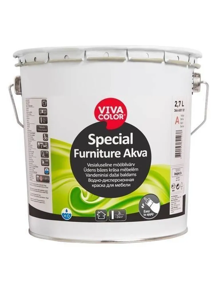 MÖÖBLIVÄRV VIVACOLOR SPECIAL FURNITURE AKVA 2,7L VALGE POOLMATT