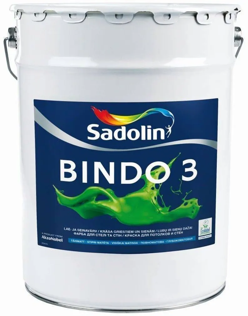 SEINA- JA LAEVÄRV SADOLIN BINDO 3 20L VALGE (BW) TÄISMATT