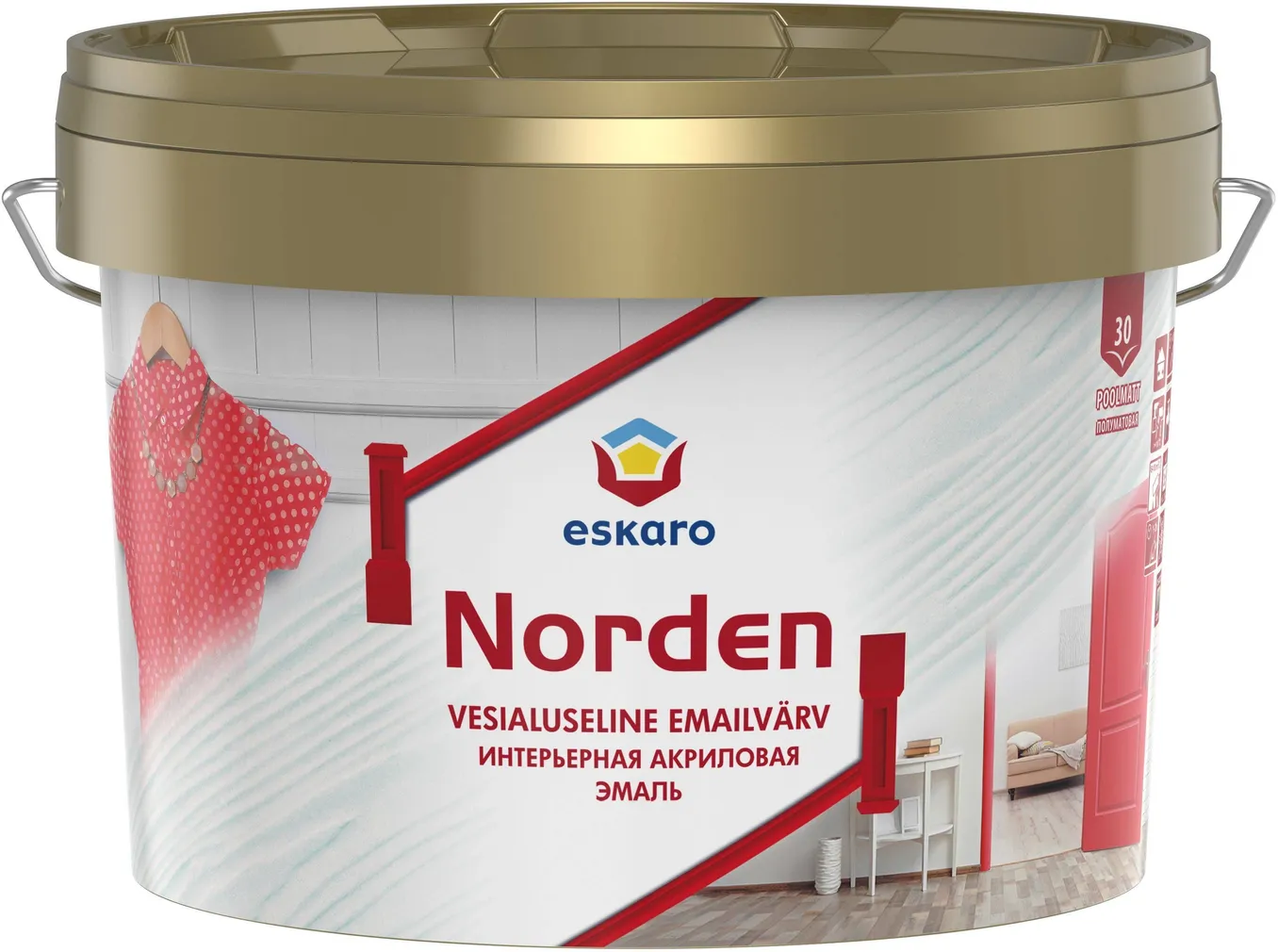 UNIVERSAALVÄRV ESKARO NORDEN 30 2,7L VALGE POOLMATT