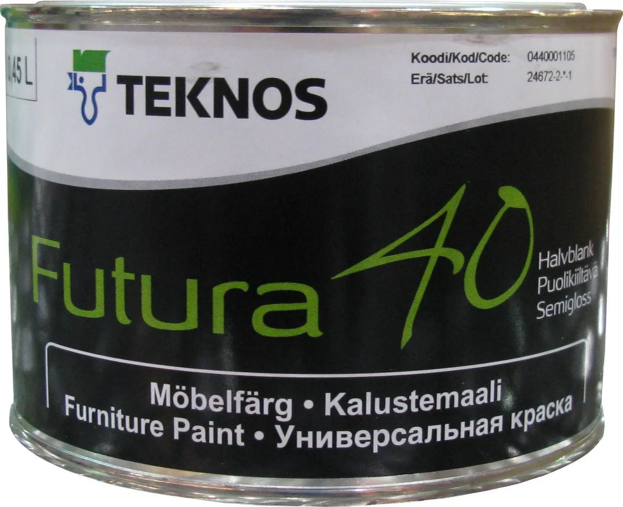 MÖÖBLIVÄRV TEKNOS FUTURA 40 0,45L VALGE POOLLÄIKIV