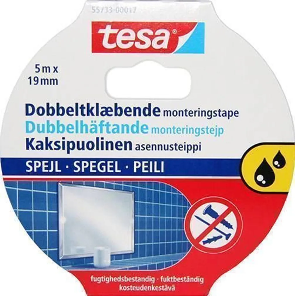 TEIP KAHEPOOLNE TESA NIISKUSKINDEL 5MX19MM