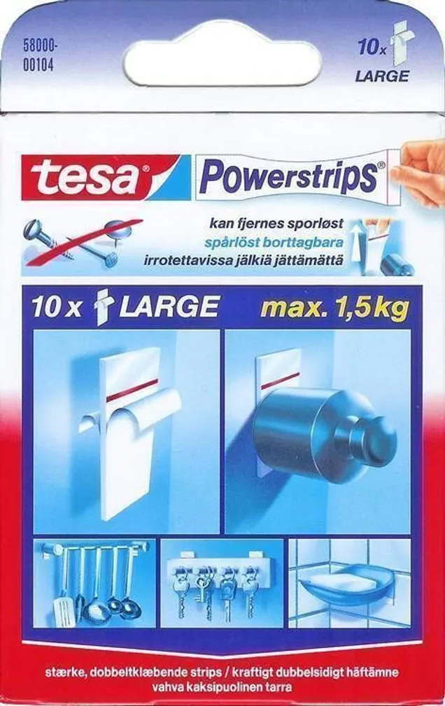 KAHEPOOLNE KLEEPS "POWER-STRIPS" 10 TK