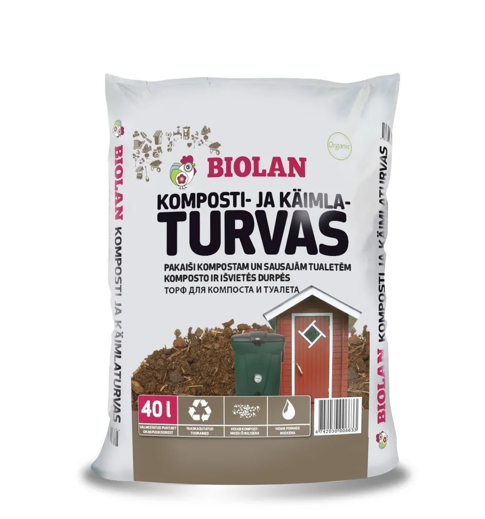 KOMPOST-KÄIMLA KUIVATI TURVAS BIOLAN 40L