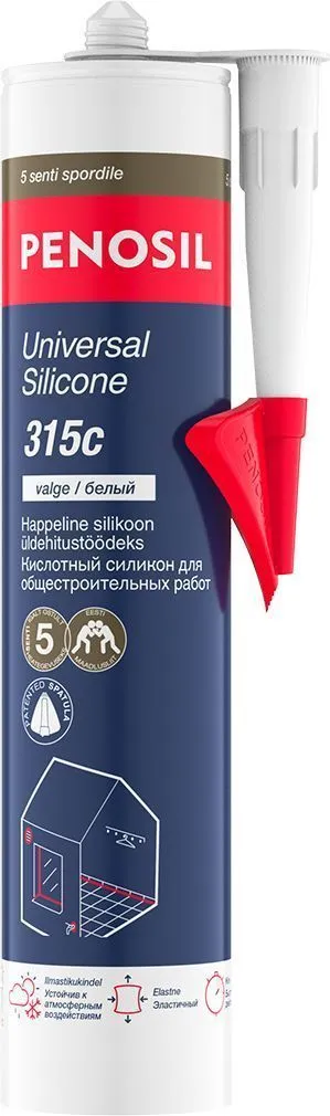 UNIVERSAALSILIKOON PENOSIL 315/315C 280ML VALGE