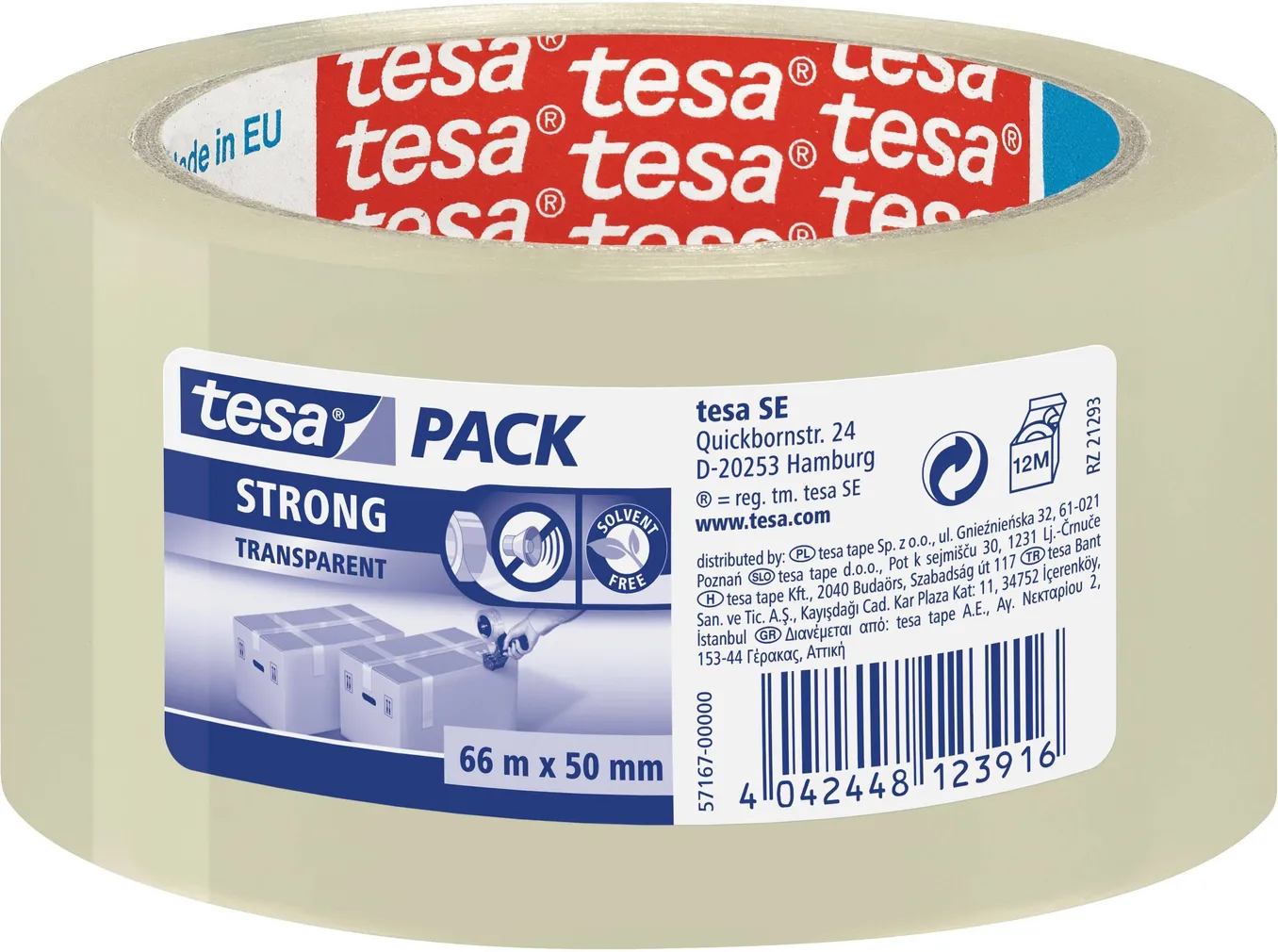 PAKKETEIP TESA 50MMX66M LÄBIPAISTEV