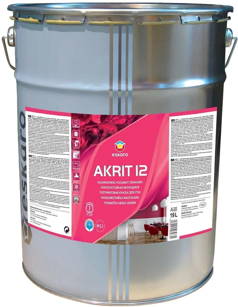 SEINAVÄRV ESKARO AKRIT 12 19L VALGE POOLMATT