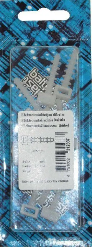 KAABLISIDEME TÜÜBEL BP 6MM VALGE 10TK PAKIS