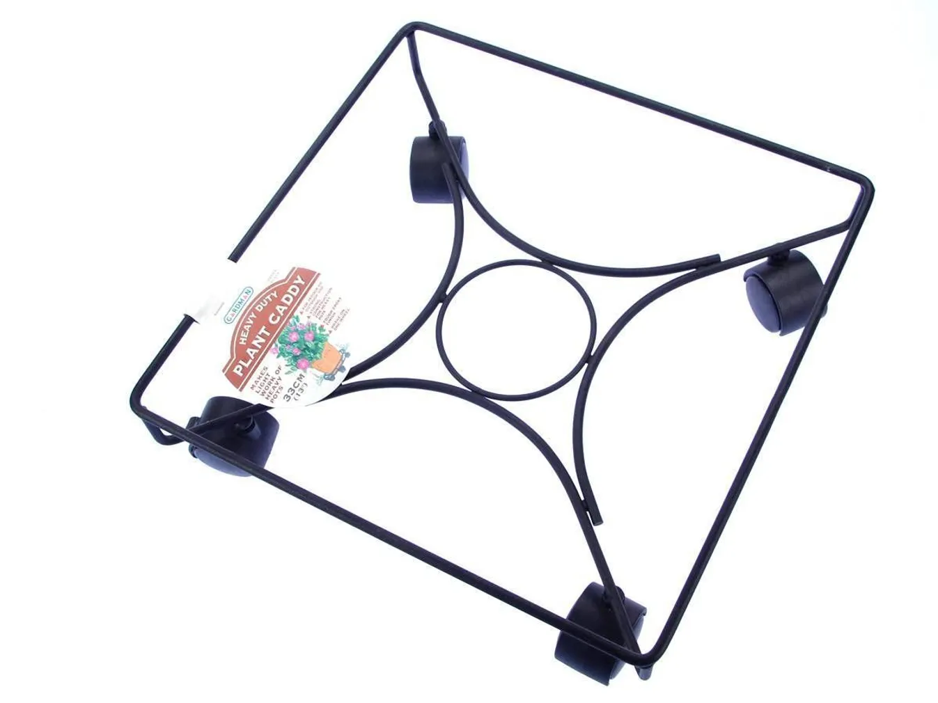 LILLEPOTI ALUS METALLIST RATASTEGA RUUT 35CM