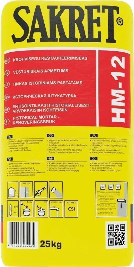 RENOVEERIMISKROHV SAKRET HM-12 25KG HALL