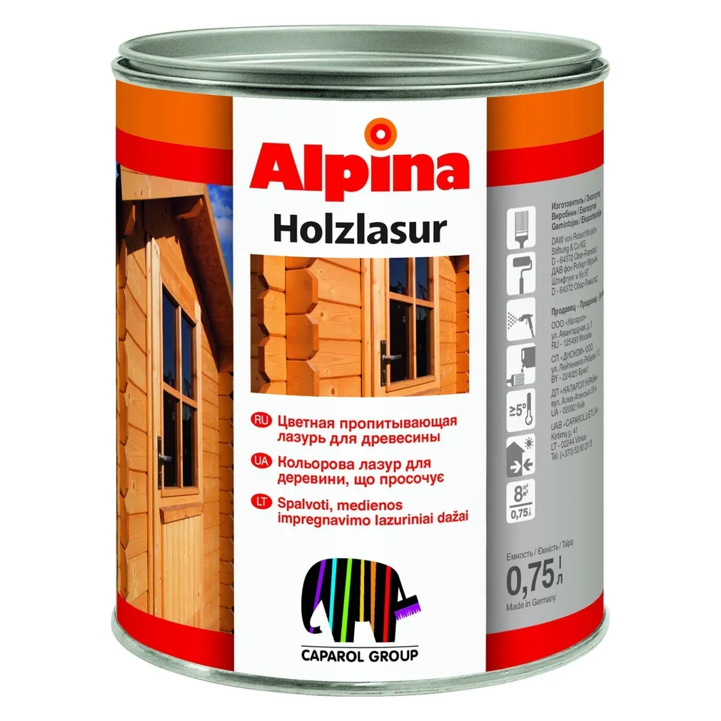 PUIDUKAITSEVAHEND ALPINA LASUR FÜR HOLZ 0,75L PÄHKEL