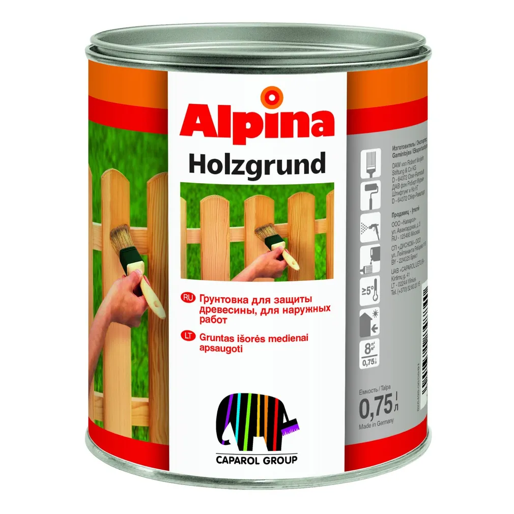 KRUNT ALPINA GRUNDIERUNG FÜR HOLZ 0,75L PUIDULE TRANSPARENT