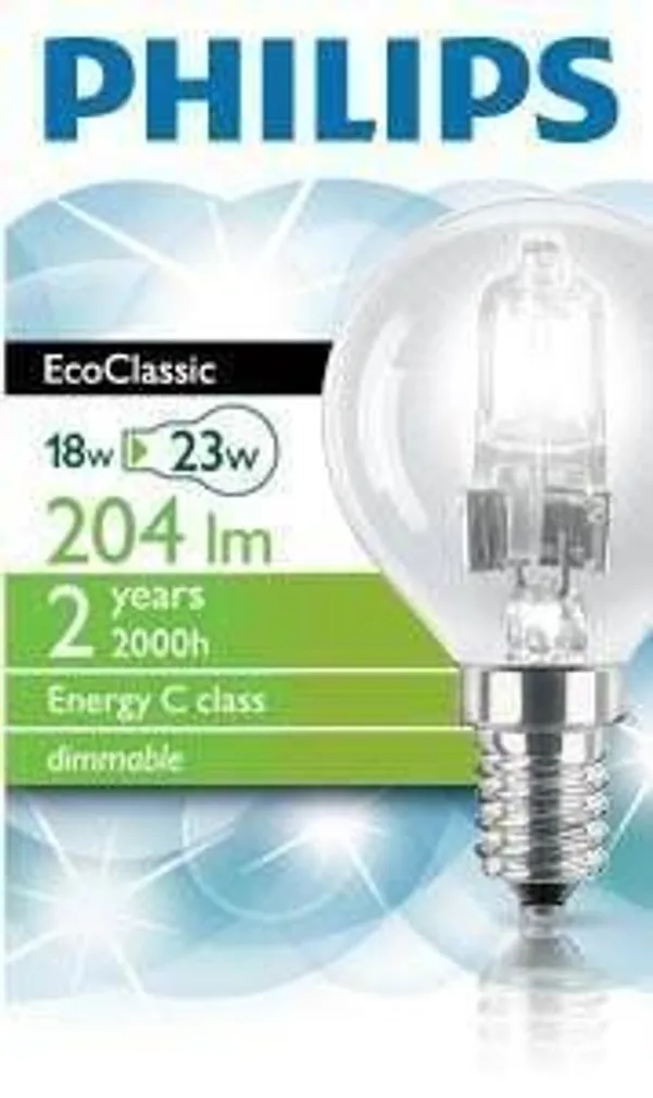 HALOGEENLAMP ECO CLASSIC P45 E14 18W 230V PHILIPS