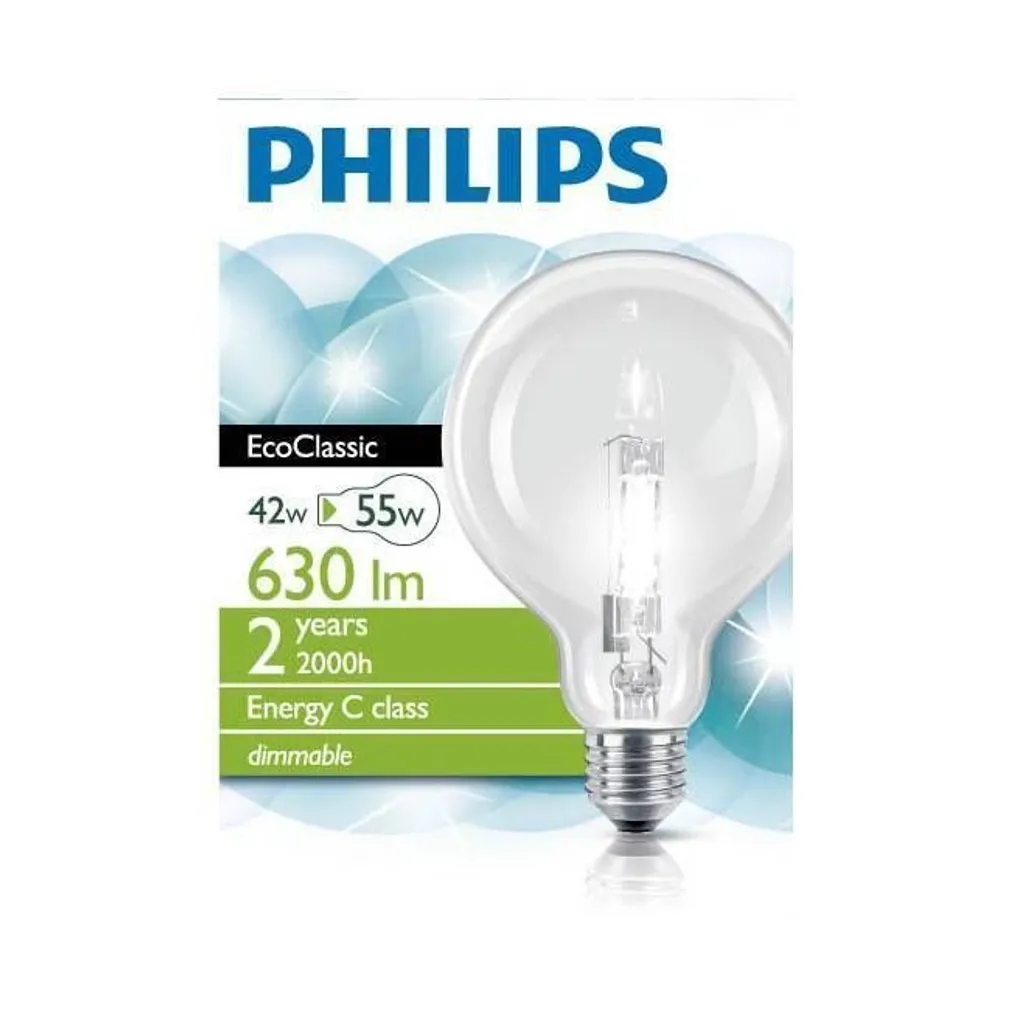 HALOGEENLAMP ECO CLASSIC G95 E27 42W 230V PHILIPS