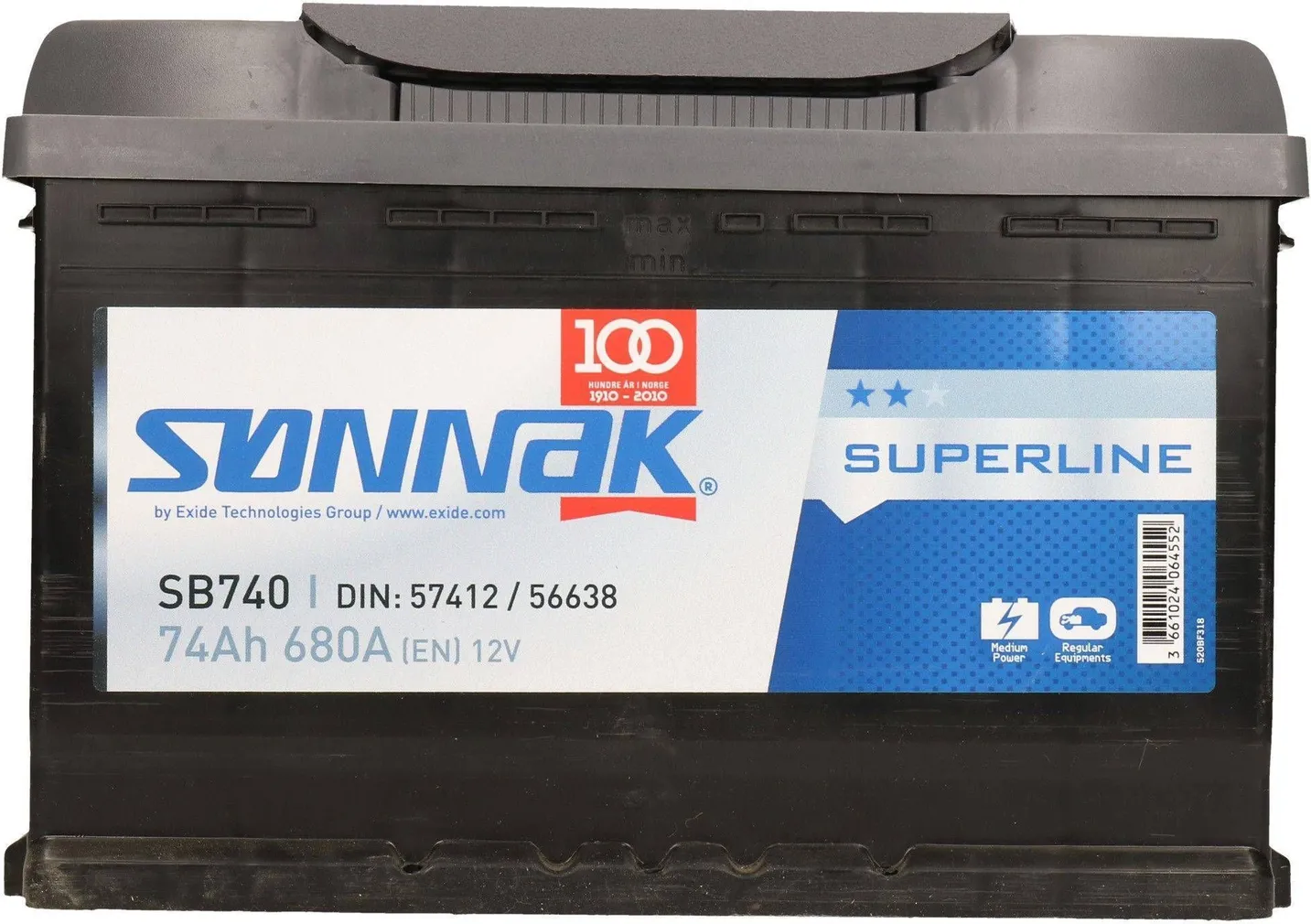AUTOAKU SONNAK SUPERLINE 74AH 680A