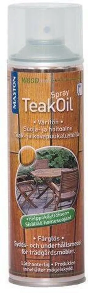 PIHUSTATAV PUIDUÕLI MASTON WOODMIX TEAKOIL SPRAY 500ML VÄRVITU