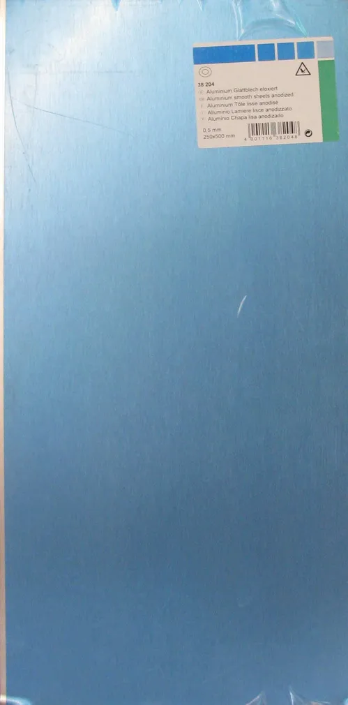 PLAAT ALUM.ANOOD. 25X50CM 1S