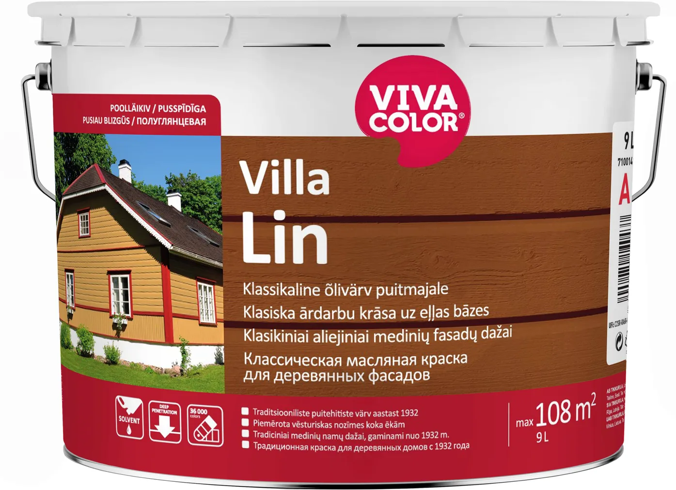 PUITFASSAADIVÄRV VIVACOLOR VILLA LIN 9L VALGE POOLLÄIKIV