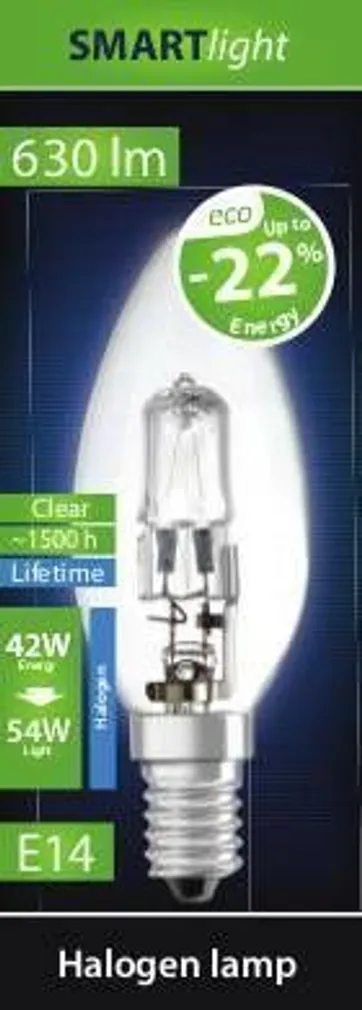 HALOGEENLAMP 42W E14 C35 230V