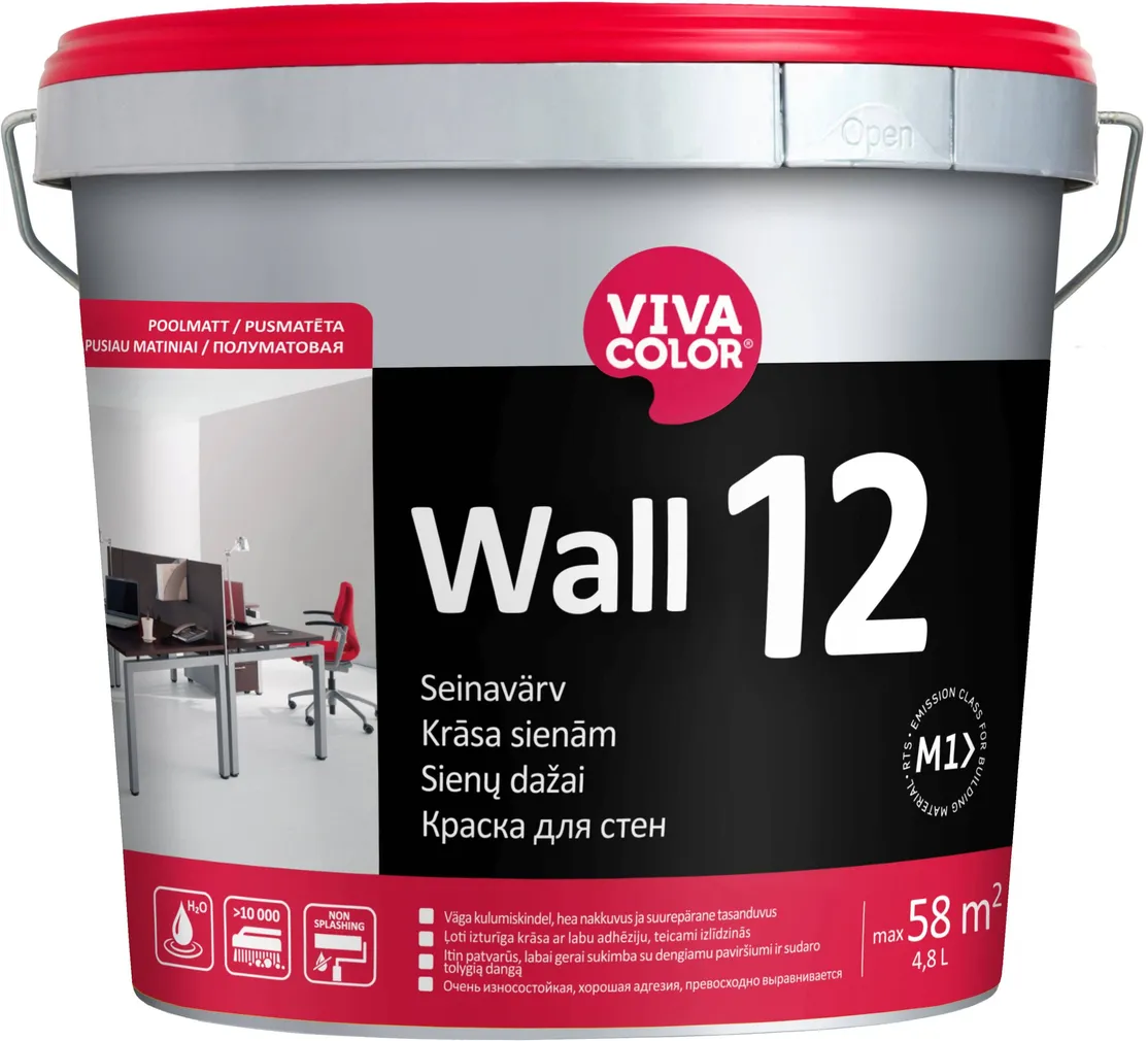 SEINAVÄRV VIVACOLOR 12 4,8L VALGE POOLMATT