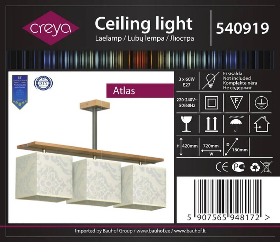 LAELAMP ATLAS 3XE27/60W