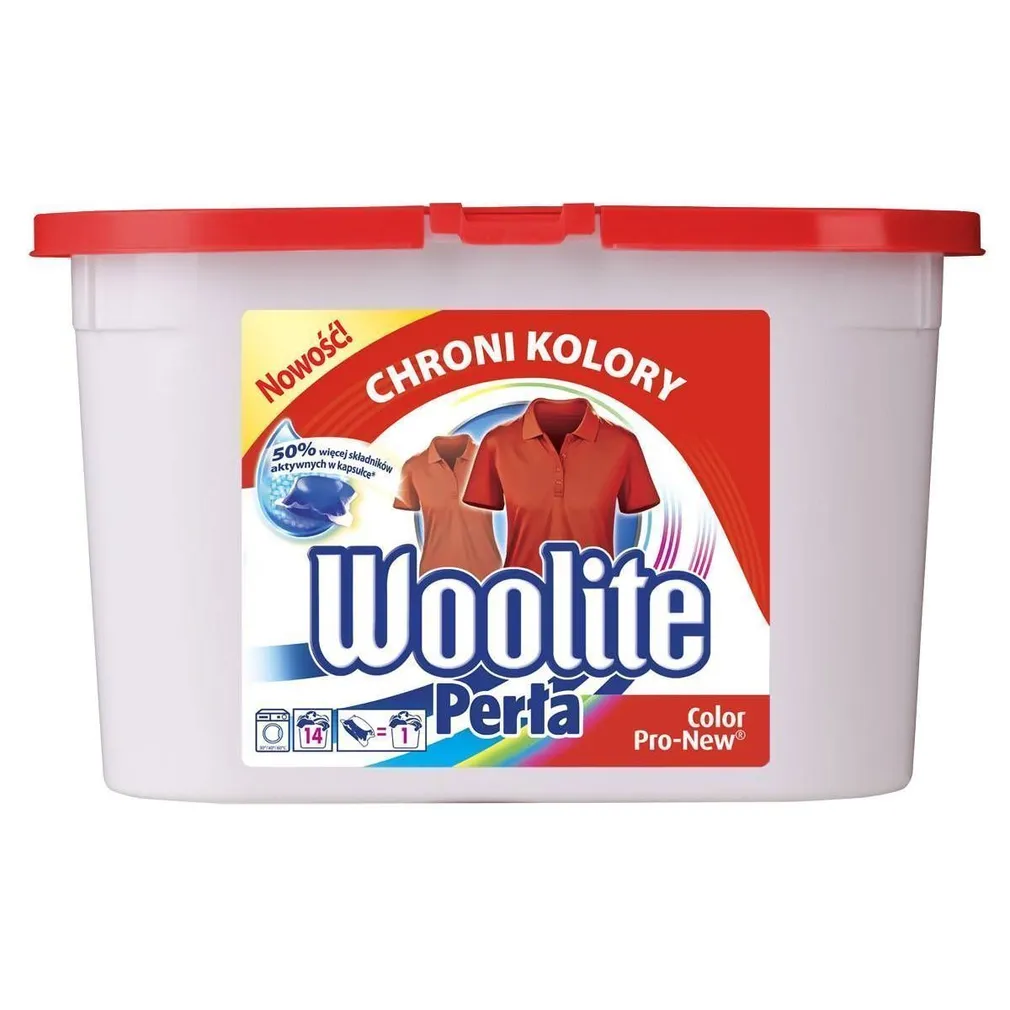 GEELKAPSLID WOOLITE VÄRVILISELE KANGALE 14TK