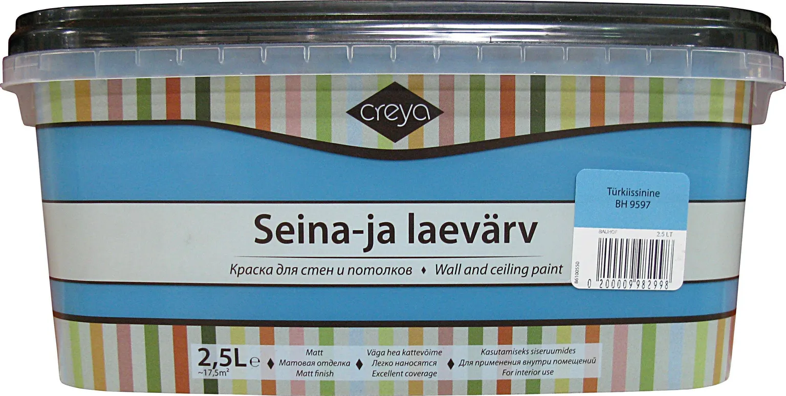 SEINA- JA LAEVÄRV CREYA 2,5L TÜRKIISSININE (BH 9597) MATT