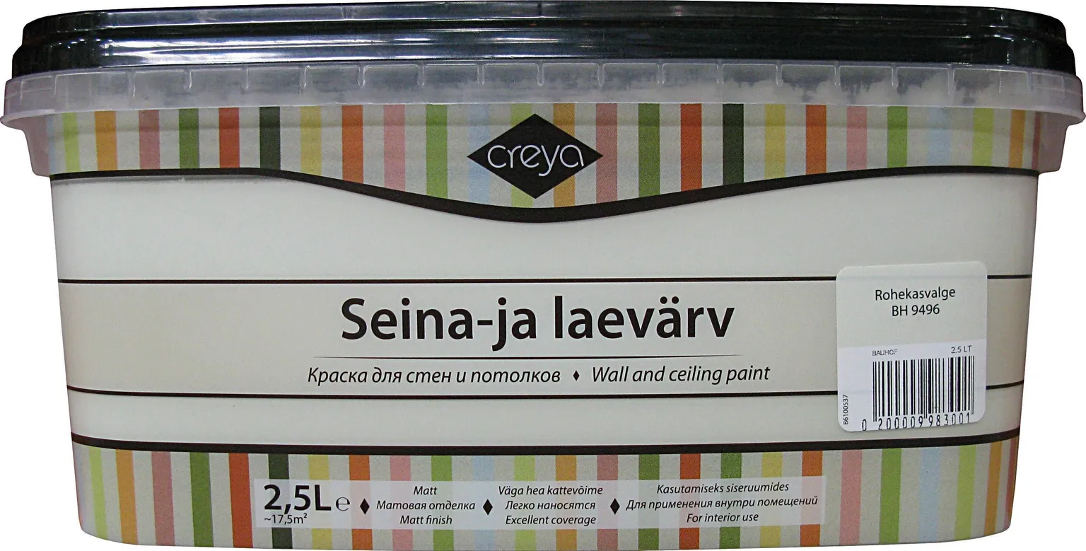 SEINA- JA LAEVÄRV CREYA 2,5L ROHEKASVALGE (BH 9496) MATT