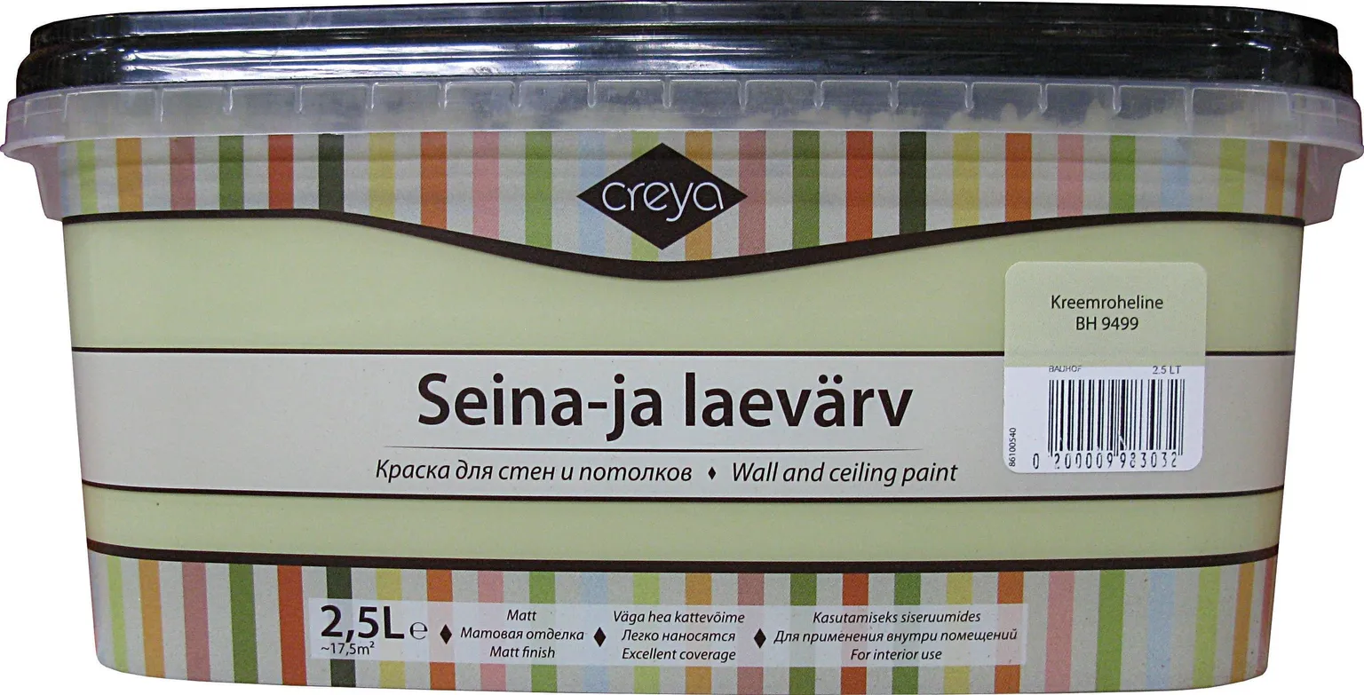 VÄRV KREEMROHELINE MATT 2,5L BH 9499