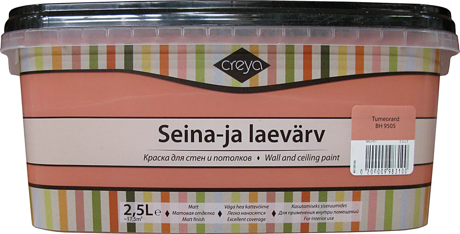 SEINA- JA LAEVÄRV CREYA 2,5L TUMEORANŽ (BH 9505) MATT