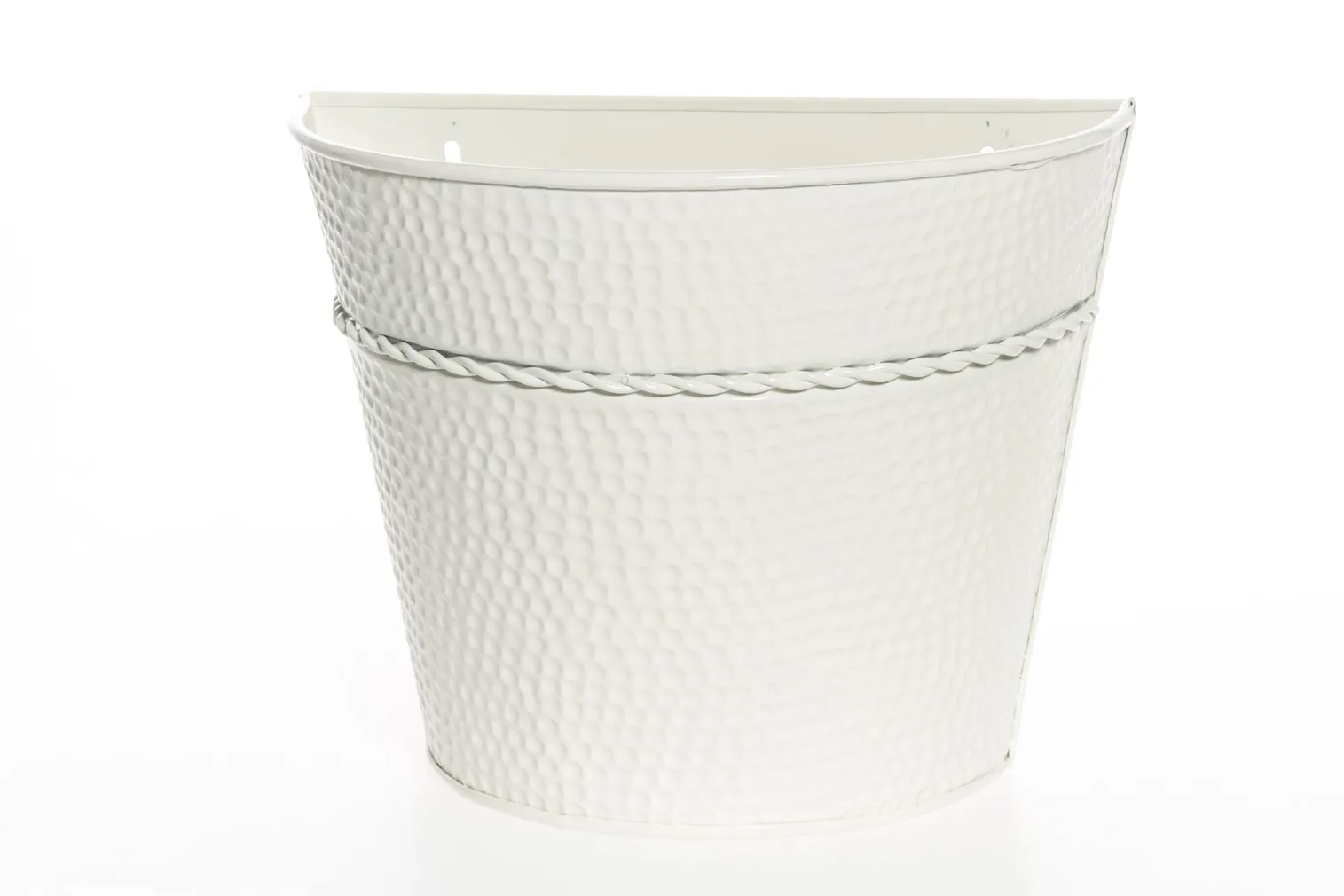 LILLEPOTIÜMBRIS SEINALE METALLIST 25CM VALGE