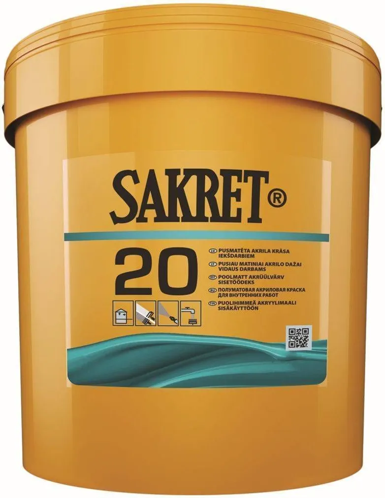SEINAVÄRV SAKRET 20 9L VALGE POOLMATT