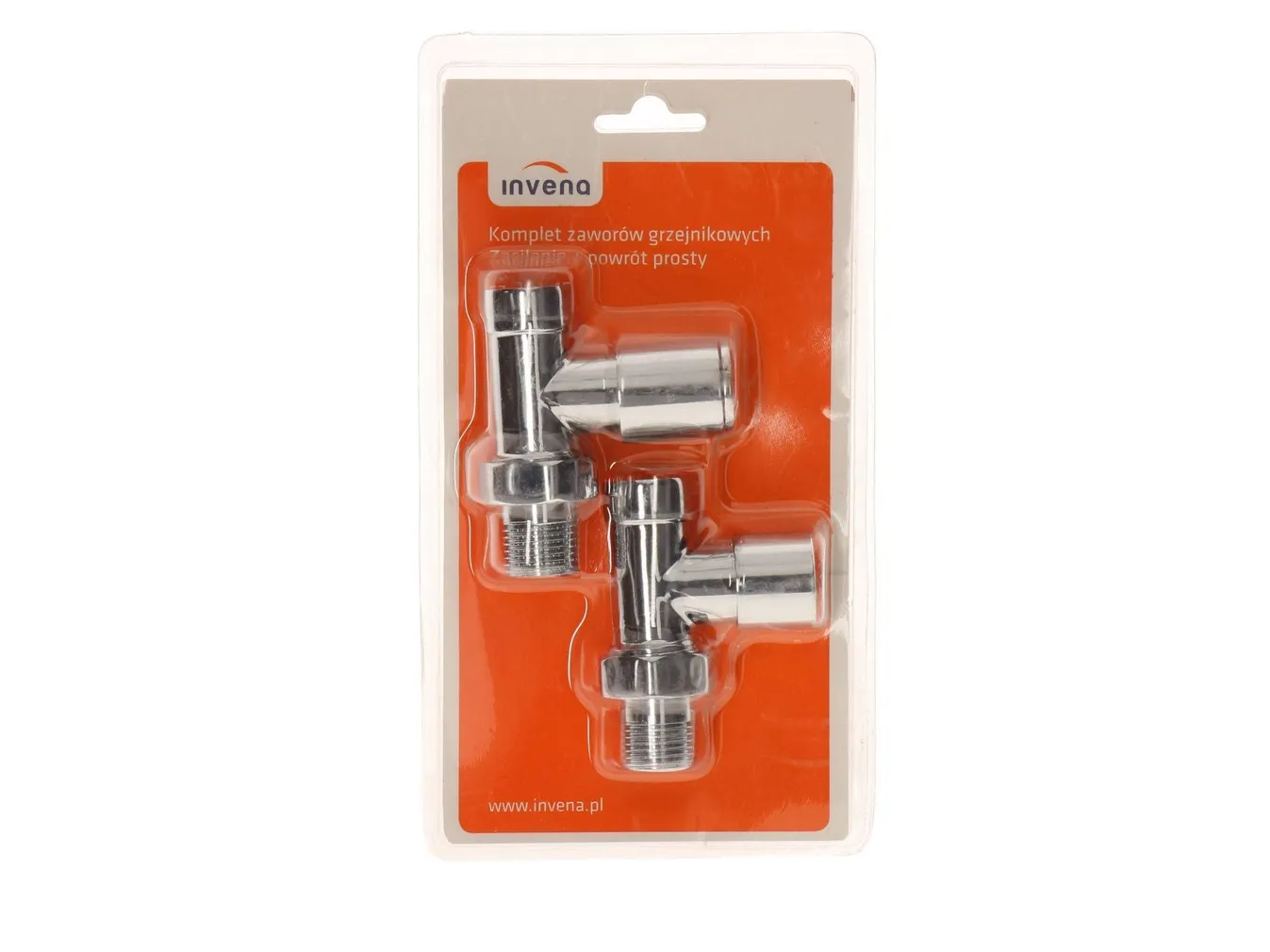 VENTIILIDE KOMPLEKT INVENA RADIAATORILE OTSE 1/2" KROOM