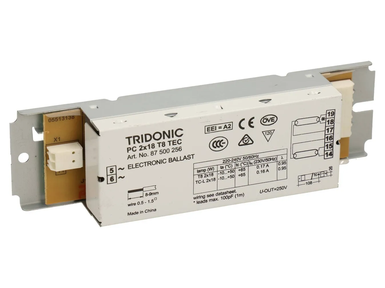 ELEKTROONILINE BALLAST 2X18W TRIDONIC TEC