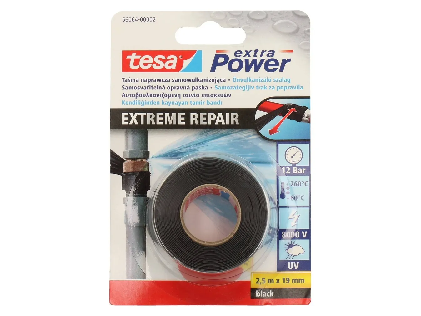 TEIP ISEVULKANISEERUV MUST 2,5MX19MM   