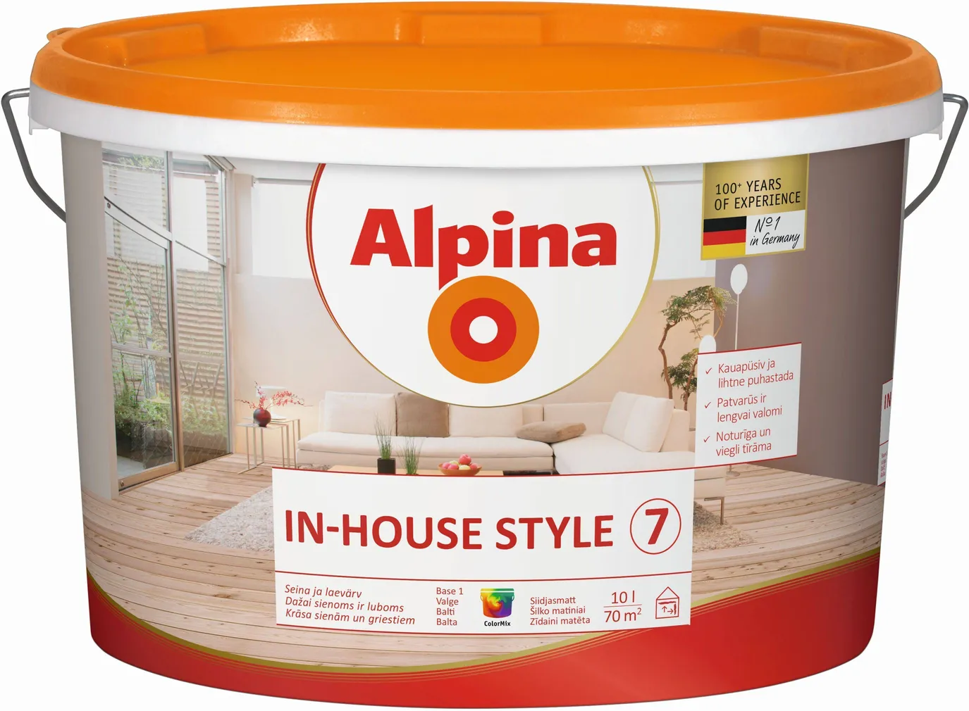 SEINAVÄRV ALPINA IN-HOUSE STYLE 7 10L VALGE SIIDJASMATT