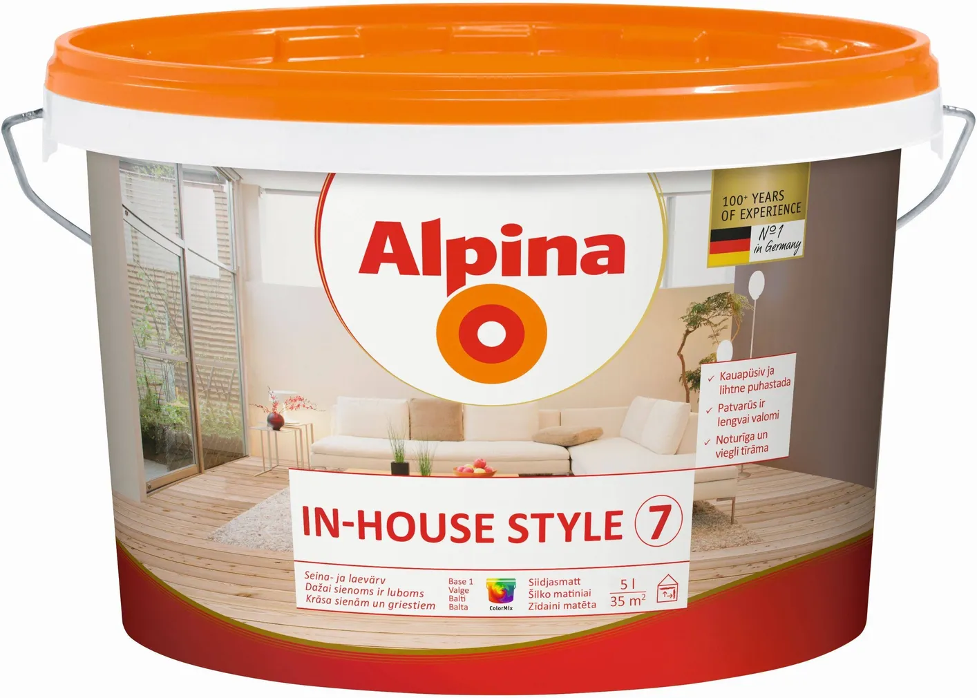 SEINAVÄRV ALPINA IN-HOUSE STYLE 7 5L VALGE SIIDJASMATT