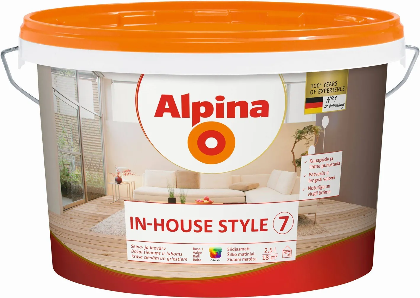 SEINAVÄRV ALPINA IN-HOUSE STYLE 7 2,5L VALGE SIIDJASMATT