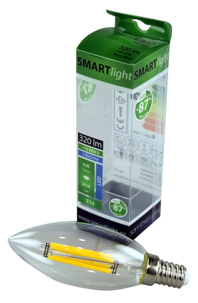 LEDLAMP C37 4W E14 320LM 360° 3000K SMARTLIGHT