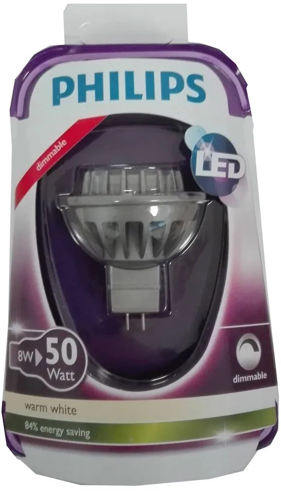 LEDLAMP 8 - 50 W GU5.3 WW 12V MR16 36D DIM. PHILIPS