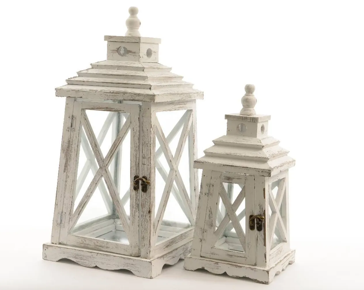 LATERN NELINURKNE PUIT VALGE 23X23X48CM