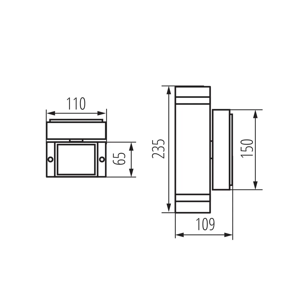 VÄLISVALGUSTI KANLUX ZEW EL-235J-B 2X35W GU10 IP44 MUST