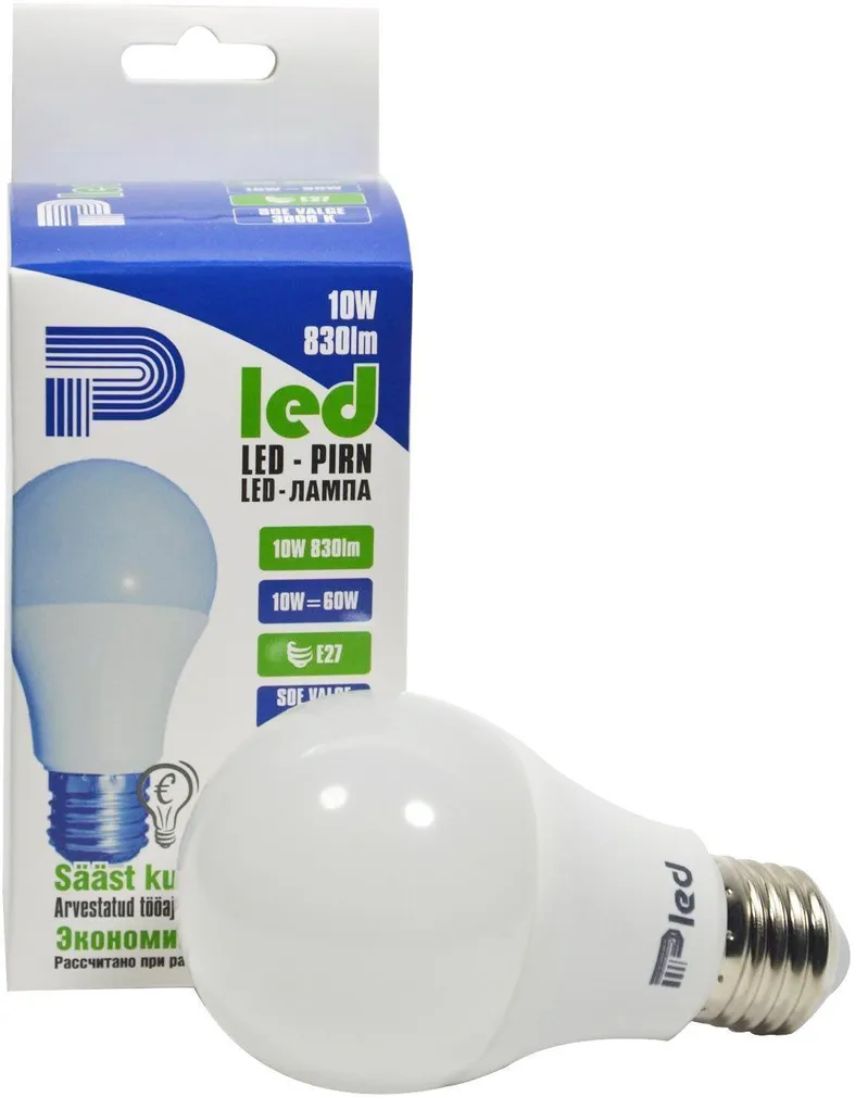 LEDLAMP 10W 830LM A60 E27 PLED