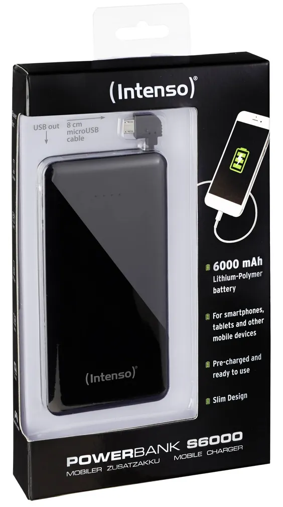 AKUPANK INTENSO 6000MAH 2,1A MUST