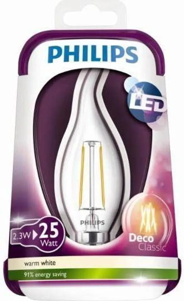 LED LAMP 2,5 - 25W E14 CLASSIC WW BA35 CL PHILIPS