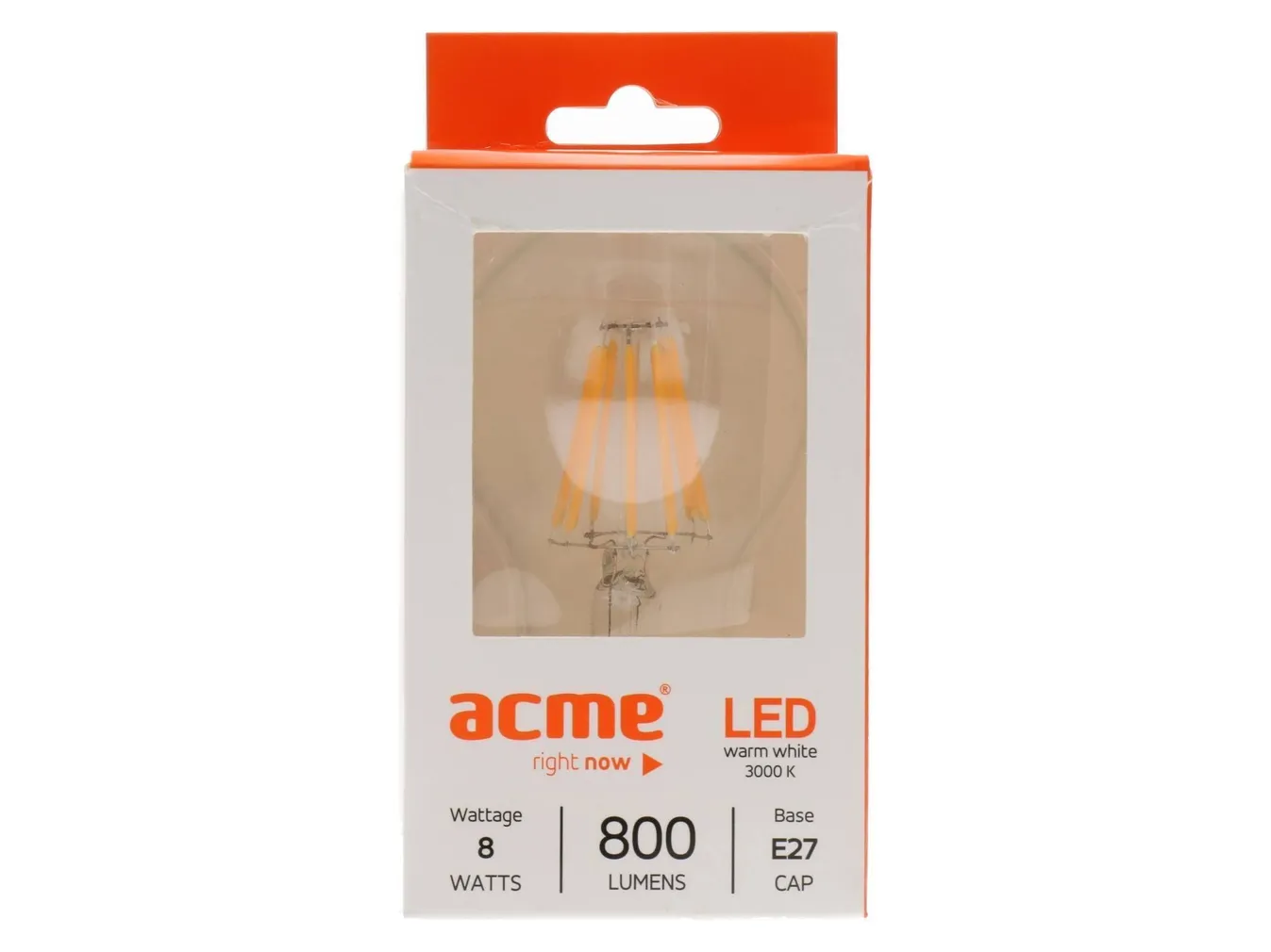 LEDLAMP 8W E27 A60 ASHAPE 3000K 800LM FILAMENT ACME