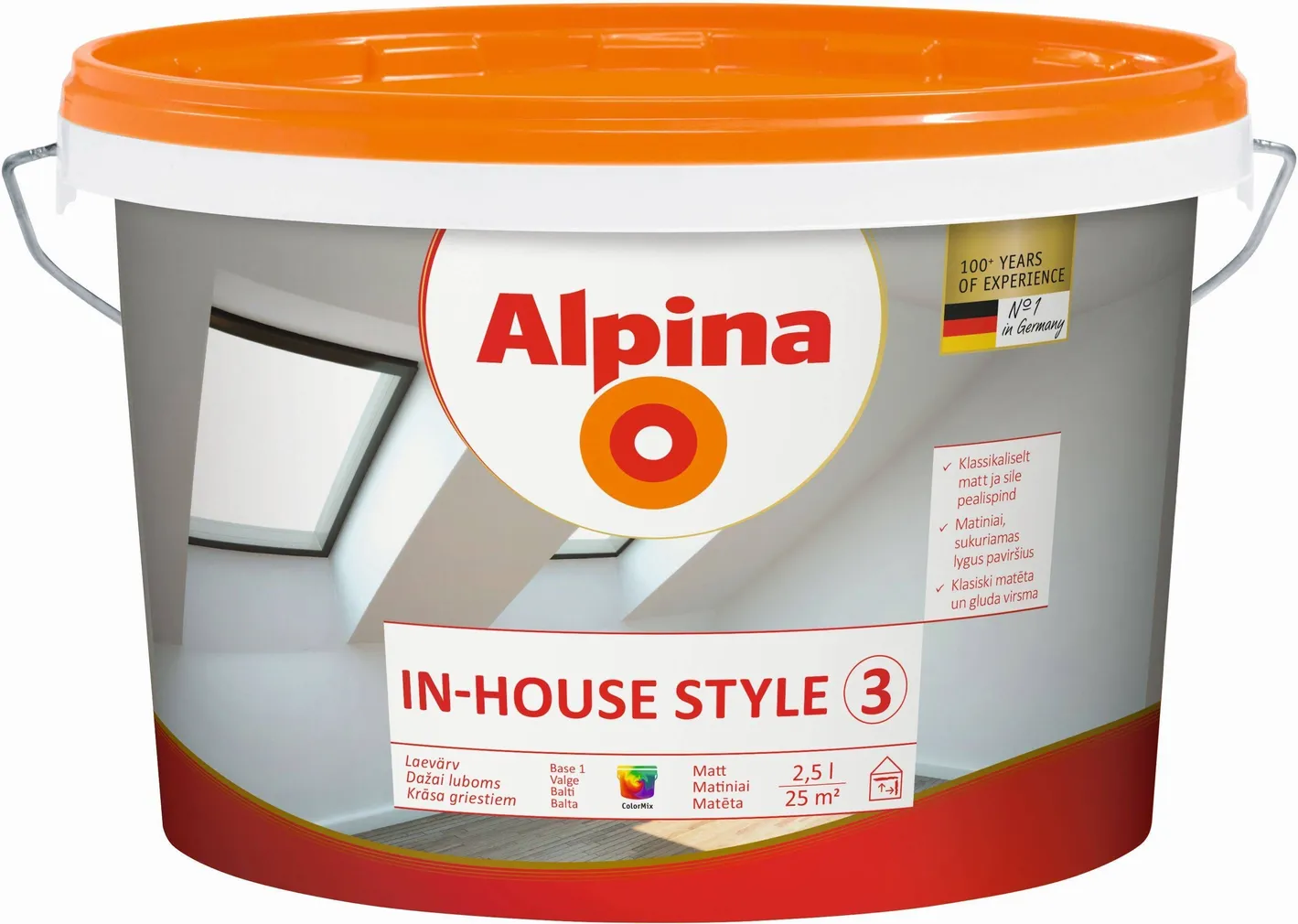 LAEVÄRV ALPINA IN-HOUSE STYLE 3 2,5L VALGE (B1) MATT