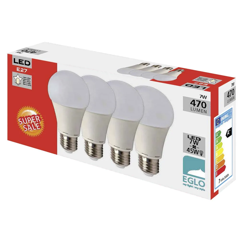 LED LAMP 7W E27 470LM 4TK PAKIS EGLO