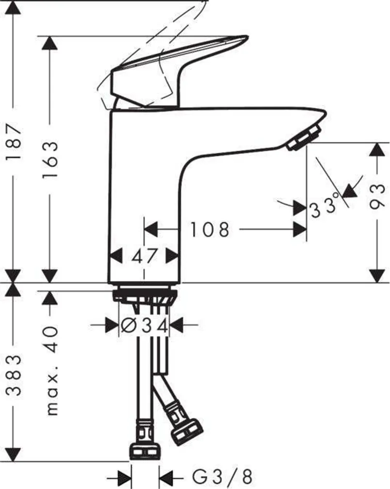 VALAMUSEGISTI HANSGROHE LOGIS 100 HG71101000 KROOM
